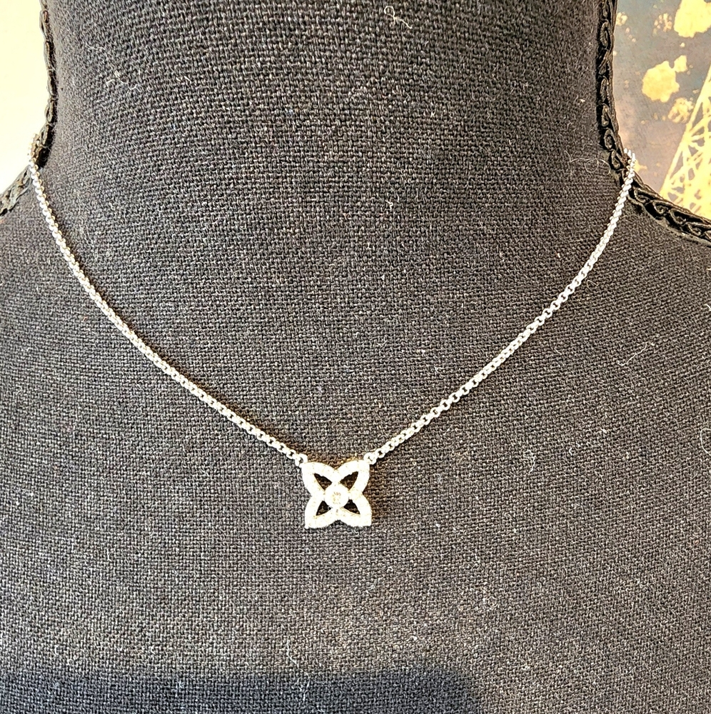 Elegant White Gold Plated Butterfly Pendant Necklace